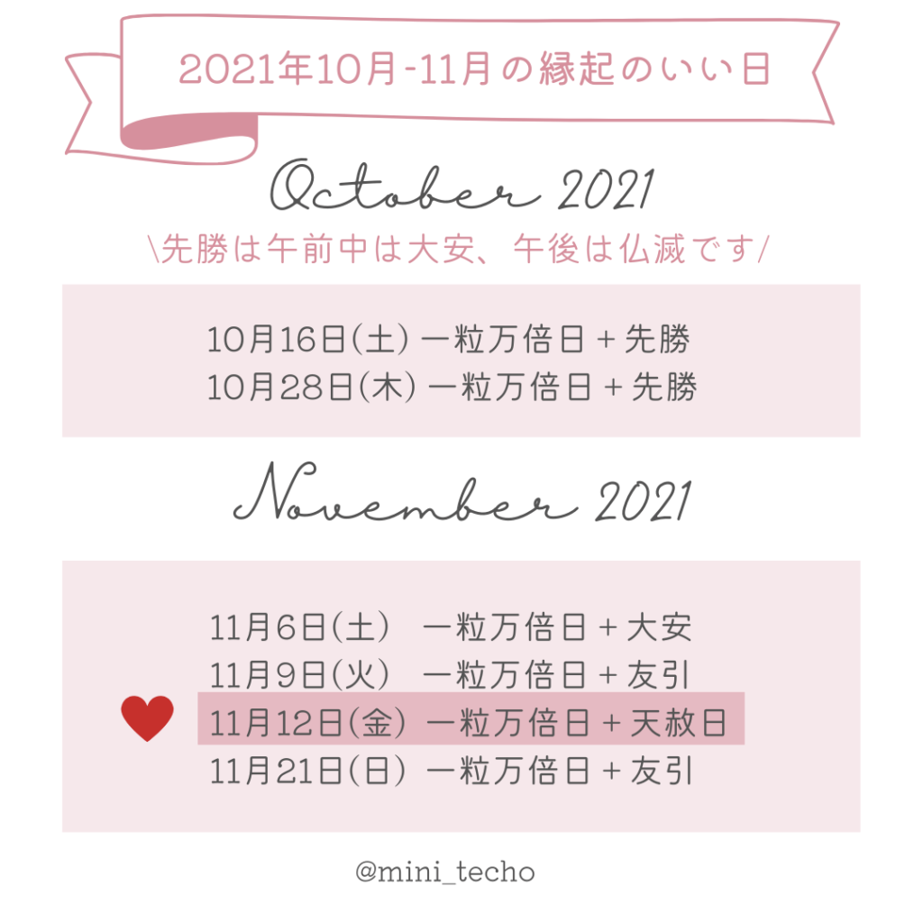 開運日2021後半6